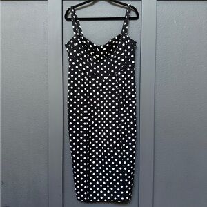 Polka Dot Black and White Dress SHEIN